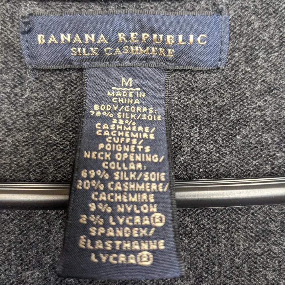Banana Republic Silk Cashmere Half Zip Pullover Medium
